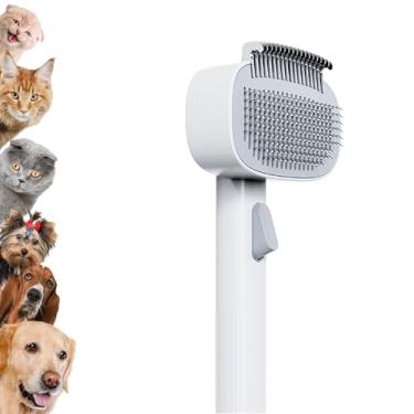 Imagem de 2 em 1 Escova para Animais de Estimação, Escova Automática,Rasqueadeira Macia Branca, Rasqueadeira Tira Pelos Pet Cães e Gatos