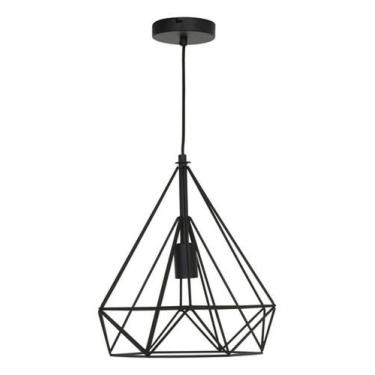 Imagem de Pendente Aramado 1 Lampada Em Metal Preto Byron - Inspire