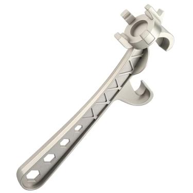 Imagem de Mellbree Chave de alumínio 3 em 1, ferramenta de abertura de balde de 24,4 galões atualizada de 24,4 cm, chave de tampas para tambores de 14,5 litros, ferramenta resistente que não escorrega para uso