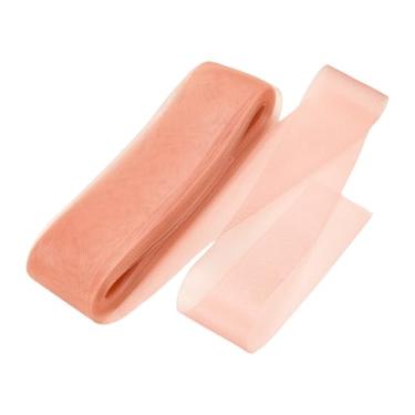 Imagem de HARFINGTON Trança de crina de cavalo rígida, 50 metros, 7,6 cm, acabamento macio de crina de cavalo para costura de desossada de poliéster, vestido de casamento, vestido de dança, aparamento, laranja