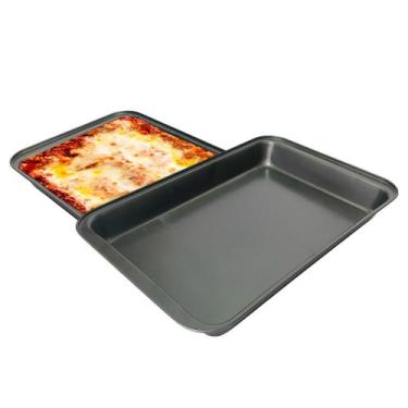 Imagem de Assadeira Antiaderente 42x28cm Forma Bolo Lasanha Pão Caseiro Retangul