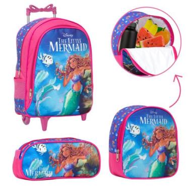 Imagem de Mochila Infantil de Rodinhas Pequena Sereia Filme Juvenil - TOYS 2U