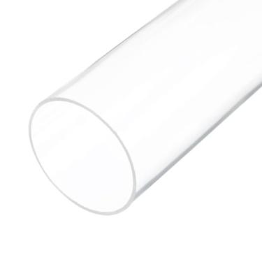 Imagem de Rebower Tubo rígido de plástico transparente de 25,4 cm 66 mm x 70 mm (6,6 cm x 2 3/10.2 cm) Tubo de policarbonato redondo, [para encanamento, hidráulica, aquário, bricolage]