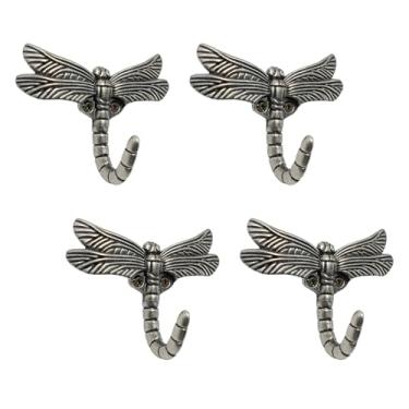 Imagem de HhdvdyWgd 4 ganchos de parede de libélula, ganchos pesados de liga de zinco para pendurar casacos, ganchos de cabide de manto, toalhas e chaves – cabide decorativo para casa, banheiro e exterior