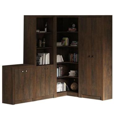 Imagem de Escritório com 3 Estantes e Balcão Rústico - FdECOR