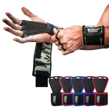 Imagem de JerkFit WODies – Punhos camuflados com envoltórios de pulso para musculação, pull-up, cross training, WODs e ginástica, evita bolhas e rasgos, para homens e mulheres (camuflagem cinza, grande, par)
