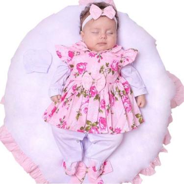 Imagem de Saída de Maternidade Menina Aconchego Belinha Floral Rosa 5 Peças P - 