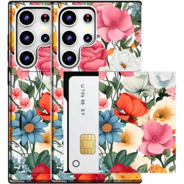 Imagem de MUQR Capa compatível com Samsung Galaxy S23 Ultra com porta-cartão fofo - Capa tipo carteira robusta com design Kawaii, proteção contra quedas de grau militar para mulheres (branco, rosa, várias