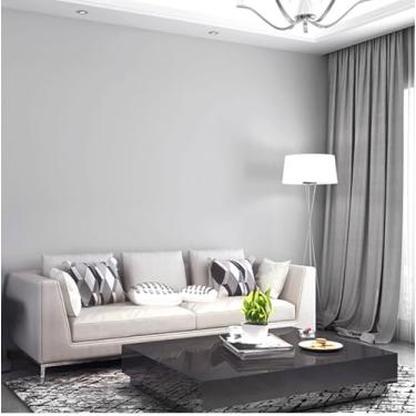 Imagem de Papel de parede autoadesivo cinza claro não tecido de alta qualidade sala de estar quarto escritório quarto hotel cor sólida papel de parede autoadesivo - cinza-53 * 950 cm