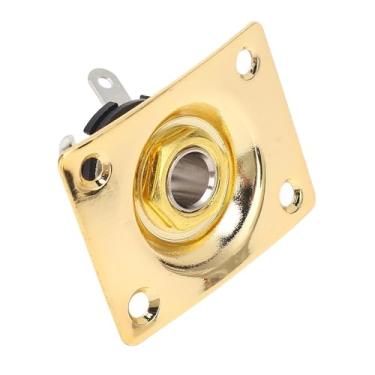 Imagem de ZJchao Placa de Saída de Guitarra Placa de Tomada Soquete de Metal Substituição de Metal para de Telecaster Com Fácil Instalação Design Compacto (Ouro)