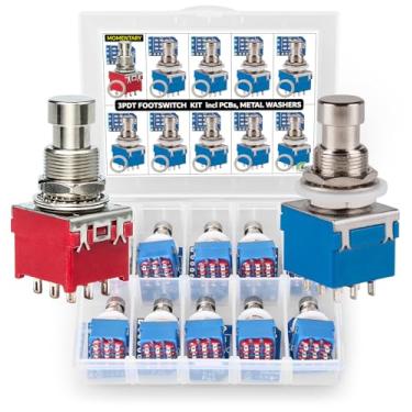 Imagem de 10 peças 3pdt Stomp Footswitch incl PCB incl arruela de metal, para pedal de guitarra True Bypass
