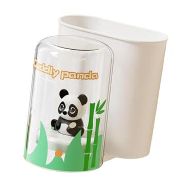 Imagem de Fxzqgnh Suporte para Escova de Dentes com Desenho Animado, Suporte para Copo de Enxágue, Economizador de Espaço, Moderno, Suporte, Caixa Fofa para Guardar Pas, Branco, Tamanho real