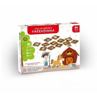Imagem de Jogo Da Memória Fazendinha Peças Em Madeira Pais E Filhos