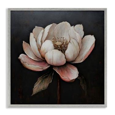 Imagem de Stupell Industries Arte giclée emoldurada cinza flor de lótus vintage por LSR Creative Studio, 12 x 12