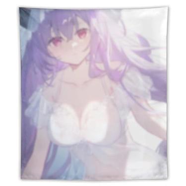 Imagem de LIEGBMEU Tapeçaria sexy de anime menina 127 x 152 cm arte de colcha de parede decoração de tapeçaria caprichosa AF122