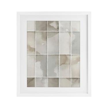 Imagem de Stupell Industries Impressão geométrica geométrica branca do despertar neutro sob o vidro design de Emma Peal, 40,6 x 33,5 cm