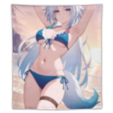 Imagem de LIEGBMEU Sexy Bikini Hot Anime Girl Tapeçaria 127.0 cmx152.4 cm Interior Exterior Wall Quilt Art Decoração de Tapeçaria Caprichosa, AC095