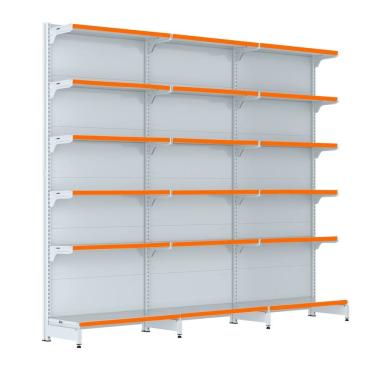 Imagem de Gondola Parede 202 Fit Farmacia Ate 3 Metros Branco Pe Laran