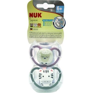 Imagem de Kit Chupetas Nuk Fase 2 Space Girl Silicone Orto +6 Meses - 2 Unidades