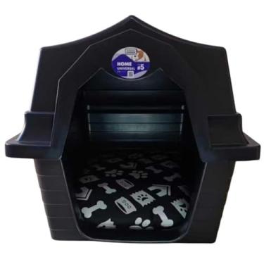 Imagem de Casa Cachorro Grande N5 Casa Pet Com ProteçãO Raios Uv(Preto Com Colchonete)