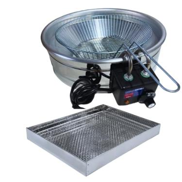 Imagem de Kit Fritadeira Elétrica Industrial Tacho Redondo Inox 7 Litros com Escorredor G(220)