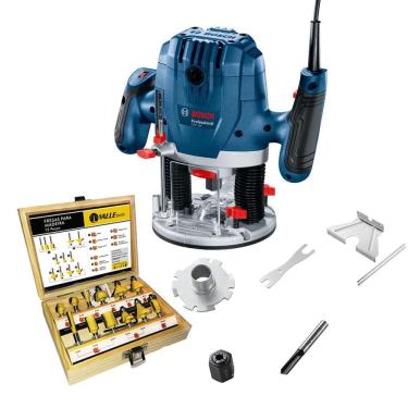 Imagem de Tupia Coluna Gof 130 Bosch 1300W Profiss + Jogo 12 Fresas