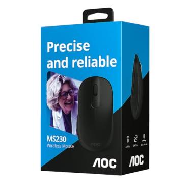 Imagem de Mouse Sem Fio Ultra-Preciso 1600 DPI, Design Moderno Ergonômico, 2.4GHz, Cinza e Preto