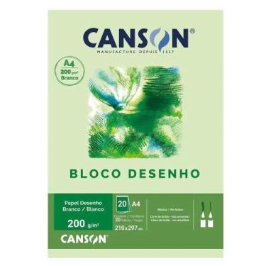 Imagem de Bloco Papel Desenho A4 Canson 200g Branco 20 Folhas