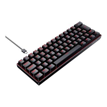 Imagem de Teclado Gamer Mecanico Hyrax Thunder Hck61, Abnt2, Preto, Switch Azul - Hck61b-Blue-Led