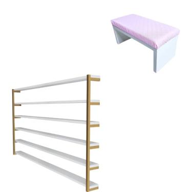 Imagem de Expositor de Esmaltes Manicure 64x100cm Modelo Industrial - Apoio de Mão Várias cores (Rosa)