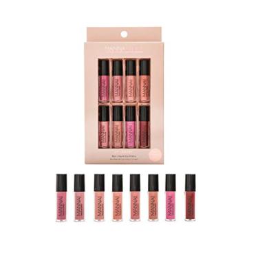 Imagem de Manna Kadar Lip Library Mini Liplocked Priming Gloss Stains, multicolorido, 8 unidades