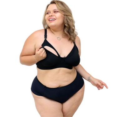 Imagem de Conjunto Amamentação Sutiã Com Fecho Click E Calcinha Alta - Sou Gata 