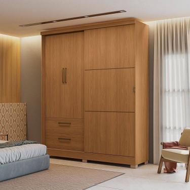 Imagem de Guarda-roupa Solteiro de 3 Portas Dormitório Flex Canela