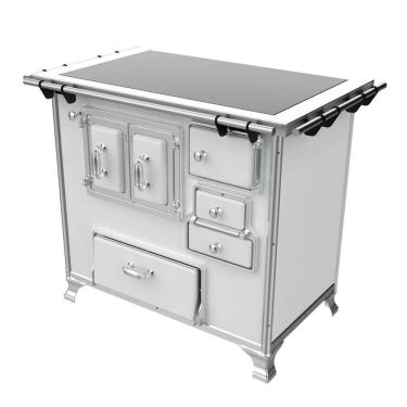 Imagem de Fogão A Lenha Venâncio Tradicional Nº2 Vitrocerâmico Branco Com Gabinete Porta Dupla Esquerdo 35952