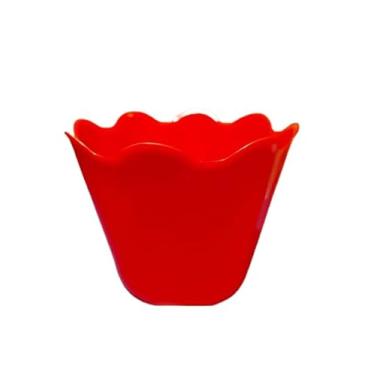 Imagem de Vaso Cachepot Flor - 11cm - Decorações de mesas, Festas, Flores, Datas comemorativas (Vermelho)