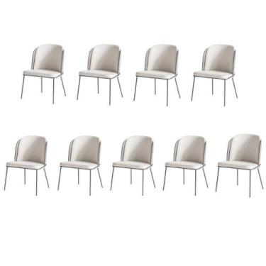 Imagem de Kit 9 Cadeiras Tay Para Sala De Jantar E Espaço Gourmet-costas Linho 6
