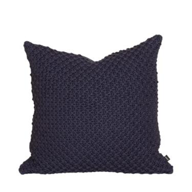 Imagem de Almofada em Tricot Tramado Azul Marinho Quadrada