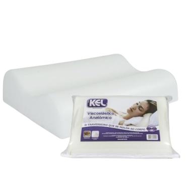 Imagem de Travesseiro Anatômico Kel | Viscoelástico NASA, Antiácaro, Antialérgico, Não Esquenta, Indeformável – Alinhamento da Coluna e Alívio da Tensão