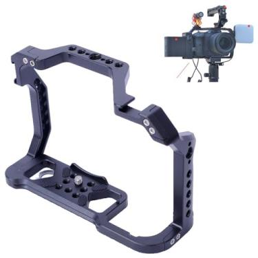 Imagem de Gaiola de câmera compatível com Canon EOS R5 R6 R5C R5II R6II, com placa de liberação rápida Arca-Swiss, estabilizador de equipamento DSLR de liga de alumínio com sapata fria, furos de 0,6 cm e 0,9 cm