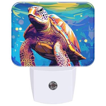Imagem de AKKAVNIA Lâmpada noturna de LED com plugue de tartaruga marinha com sensor inteligente do crepúsculo ao amanhecer para quarto adulto, sala de estar, corredor, cozinha