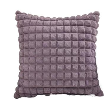 Imagem de Capa Almofada Pelúcia 3D Acolchoada com Pompons 45x45cm - Decoração Casa, Quarto Bebê, Travesseiros(Cinza claro,2)
