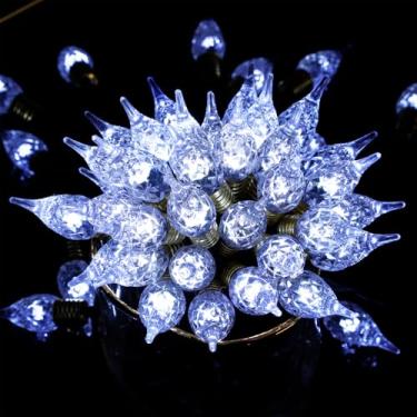 Imagem de TIANSHENG Pacote com 2 unidades de 17,7 m, 50 LEDs, luzes de fadas, lâmpada de ponta única, 8 modos de iluminação com função de temporizador para decoração de festa de jardim interno ao ar livre