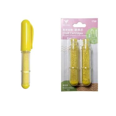 Imagem de BEN YEDD Caneta de costura – Conjunto de giz em forma de giz com recargas de reposição, ideal para marcação precisa de tecido (amarelo)