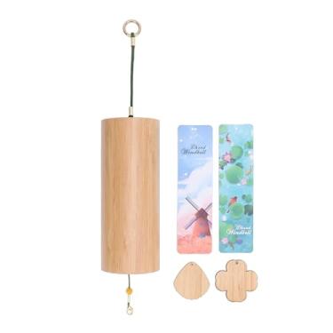 Imagem de Penduramento de sino de metal de sons de sino vintage sino pingente elegante em tons de para pátio de jardim ao ar livre decoração de casa interna bambusideae metal