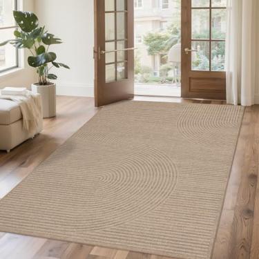 Imagem de Arvenchy Tapete de juta fácil 12 x 18: Tapetes boho naturais internos e externos para sala de estar e pátio lavável - Tapete contemporâneo neutro para entrada, quarto, cozinha, quintal, marquise