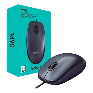 Imagem de Mouse Logitech M90 Óptico Preto Usb Com Fio  Com Nfe