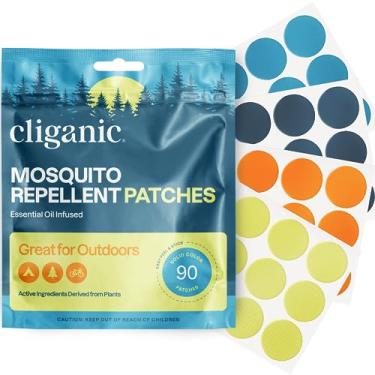 Imagem de Cliganic Adesivos Repelentes de Mosquitos - Etiquetas Repelentes de Insetos - Com Óleos Essenciais - Citronela e Hortelã-pimenta - 90 pc