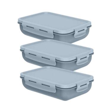 Imagem de Kit 3 Marmitas Hermética Pote Alimentos 650Ml Ou - Rosa