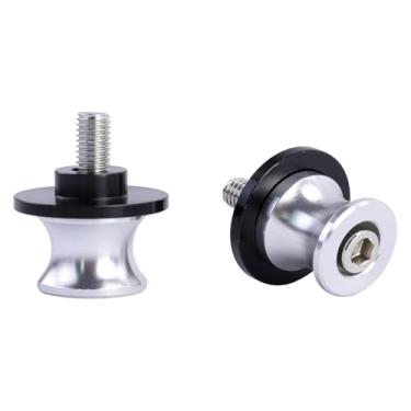 Imagem de BYYINGSUS Carretéis de braço oscilante de motocicleta M8X1,25 de 8 mm, parafuso de suporte CNC compatível com Ninja 400 ZX-10R Z400 Z650 Z900 Z1000 (M8 prata 1 par)