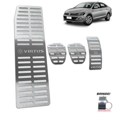 Imagem de Pedaleiras + Descanso Virtus 2018 A 2020 Manual Prata